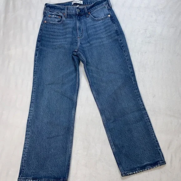 Abercrombie & Fitch Jeans Womens 26 Low Rise Baggy Straight Leg Denim Casual - Picture 3 of 11